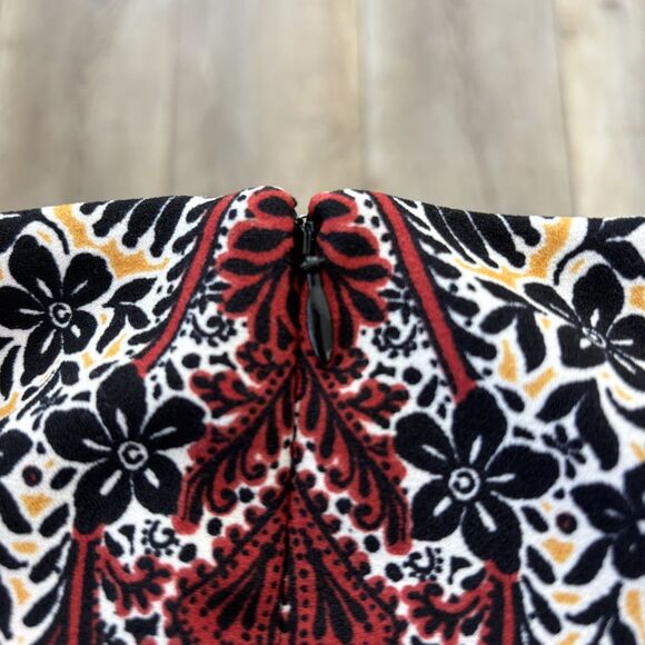 CHICO'S Womens Sz 3 (16/18) Multicolored Medallion Print Sheath Dress Lined Ikat - Picture 9 of 14